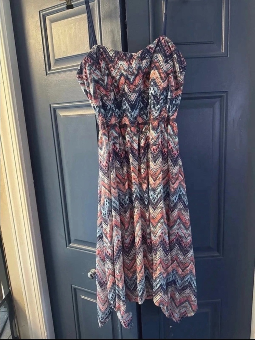 Xhilaration Multicolor Chevron Backless Sundress with Straps